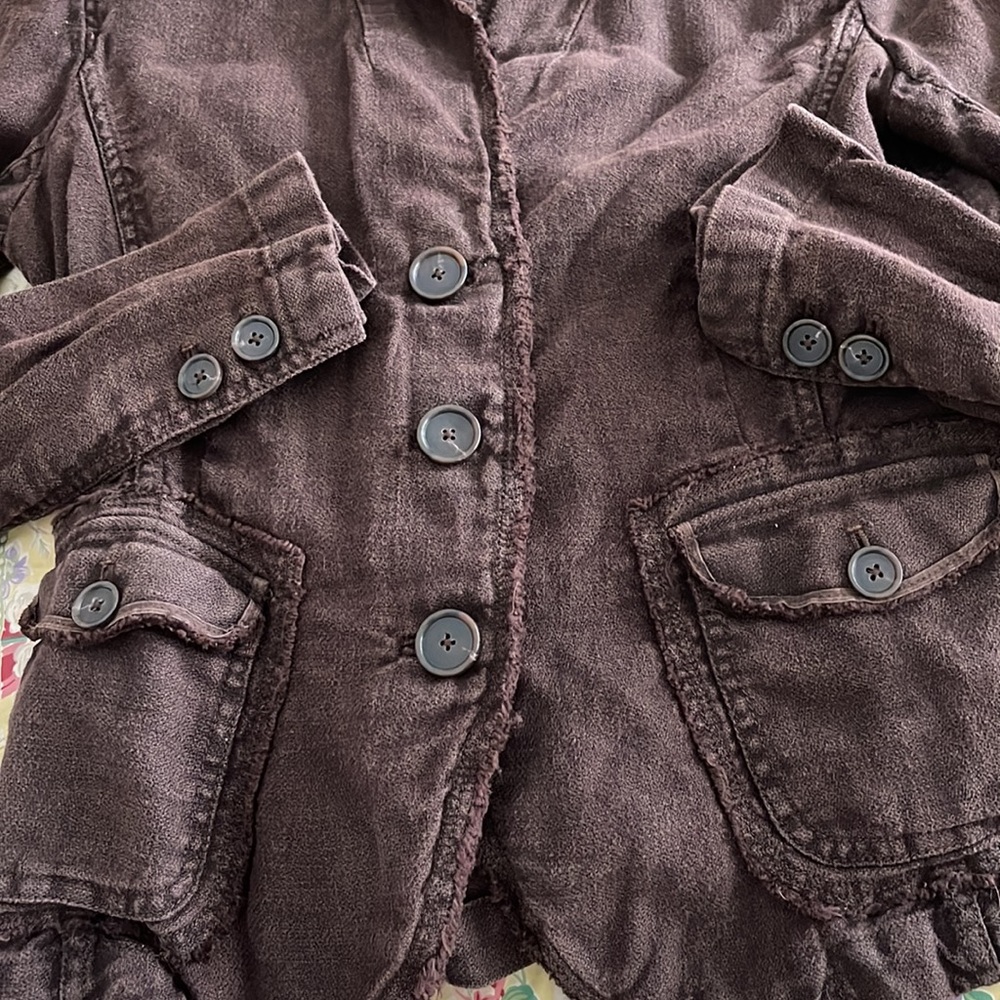J. Crew 100% Linen Brown Distressed Jacket - Picture 9 of 12